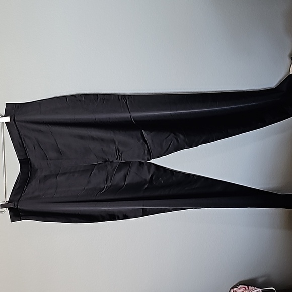 St. John Evening by Marie Gray Demure liquid satin black straight leg pants 16 - Picture 8 of 11